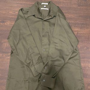 GEOFFREY BEENE MENS GREEN DRESS SHIRT WRINKLE FREE